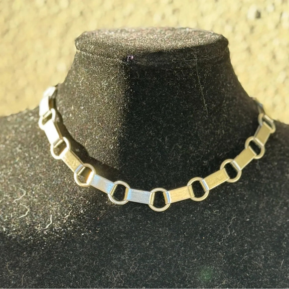 Rare sterling silver Versani necklace Avant Garde modernist chain - Picture 3 of 17